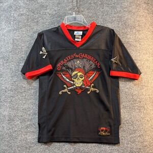 Disneyland Pirates of the Caribbean Captain Jack 67 Jersey Youth Large Black Red